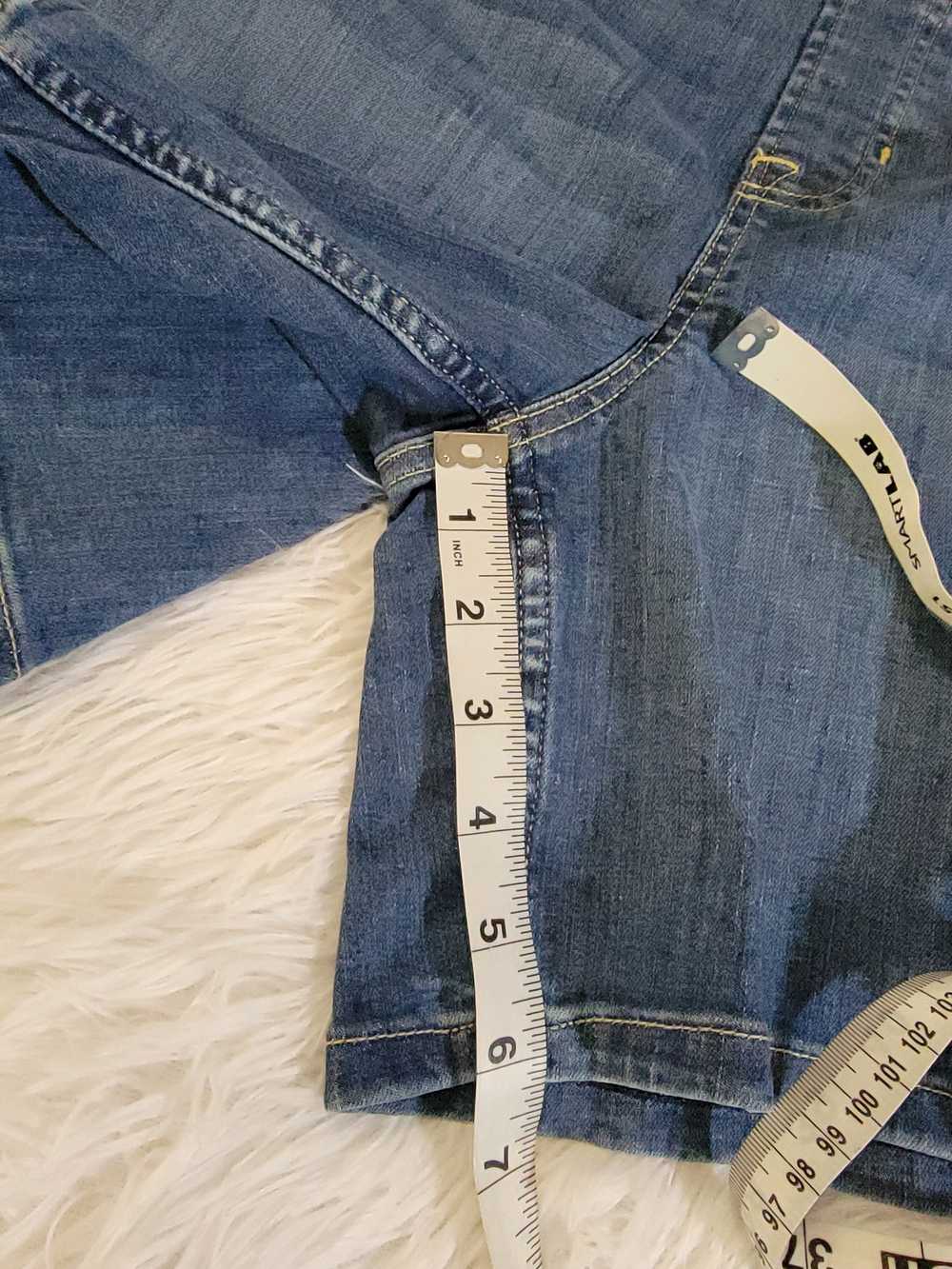 Spanx Vintage Womens Indigo High-Rise Pull-On Shaping Jean Shorts Size Small 4-6 - Picture 11 of 16
